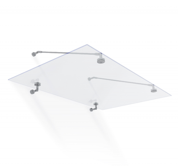 Palram-Canopia Türvordach TAURUS 1400 140x90cm 12mm ESG Glas Edelstahl